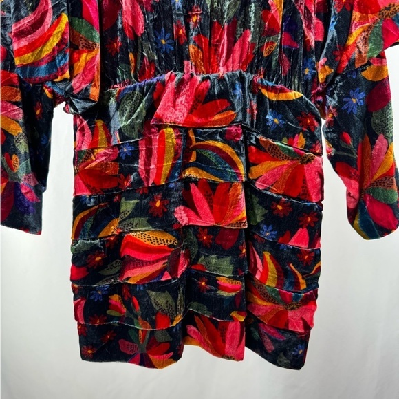 NWT Farm Rio Velvet Dress in Black Banana Sky Size Medium - Picture 7 of 12